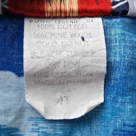 Pacific Legend Hawaiian Shirt And Short Set Size 4t 6t Floral Made In USA - Picture 7 of 12